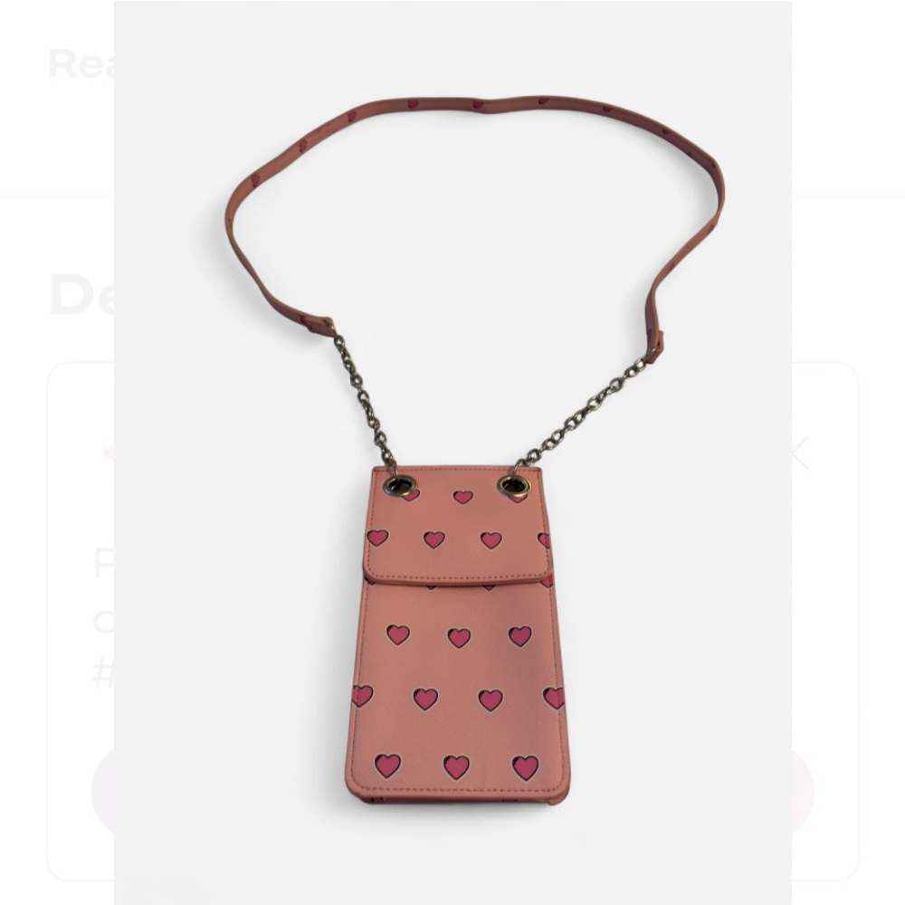 Madden Girl Pink Heart Phone Crossbody Case